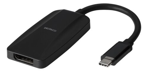 Deltaco USB-C till DisplayPort kabel – Svart