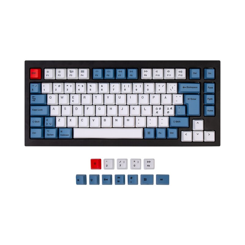 Keychron Q1 PBT Modern Keycap set ISO Nordic – Blue Vibe