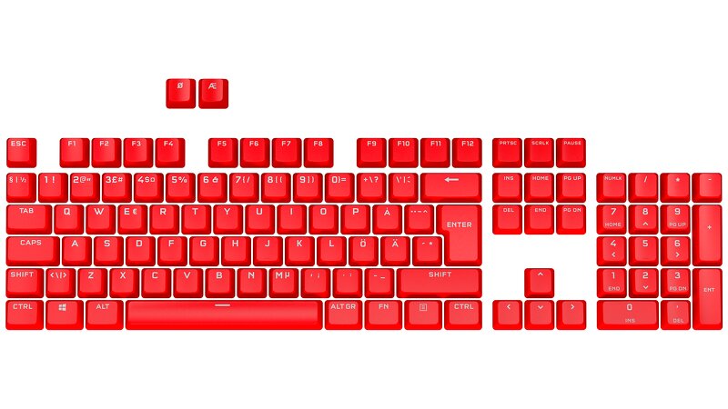 Corsair PBT Double-Shot Pro Keycap Mod Kit – Nordic – Origin Red