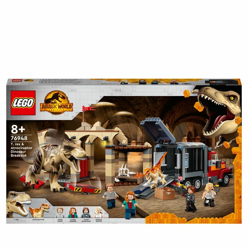 LEGO Jurassic World T. rex & atrociraptor – dinosaurieflykt 76948