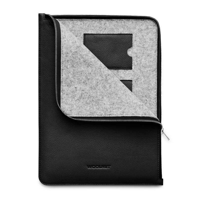 Woolnut Leather Folio 14″ MacBook Pro & MacBook Air – Black