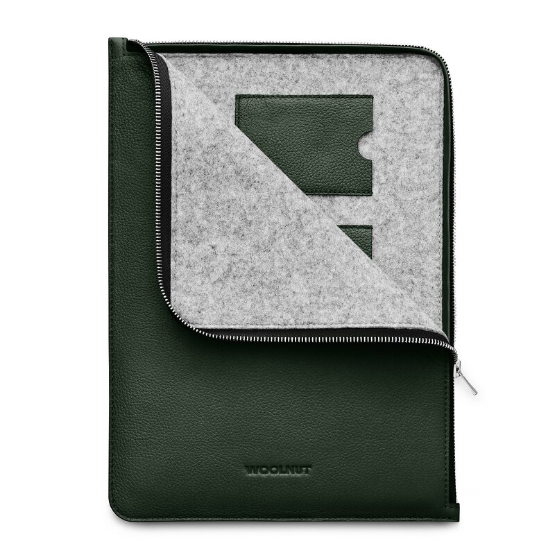 Woolnut Leather Folio 14″ MacBook Pro & MacBook Air – Green