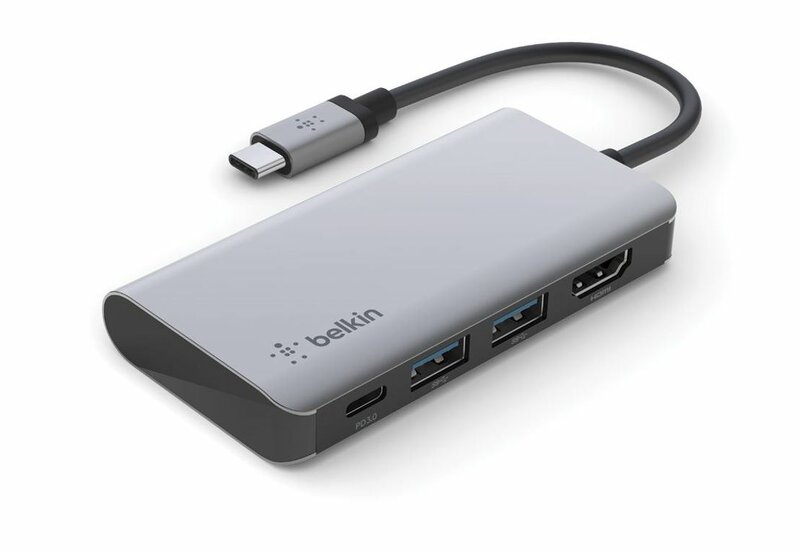 Belkin Multiport Hub – USB C 4-in1 med 100W PD laddningsport