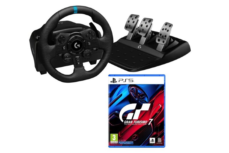 Gran Turismo 7 (PS5) + Logitech G923 Racing Wheel and Pedals (PlayStation / PC)