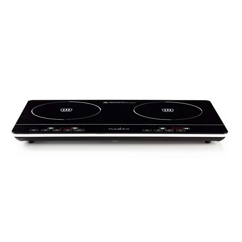 Nedis Induktionsplatta | 3500W | Timer | Barnlås | LCD-Skärm | Svart/Vit