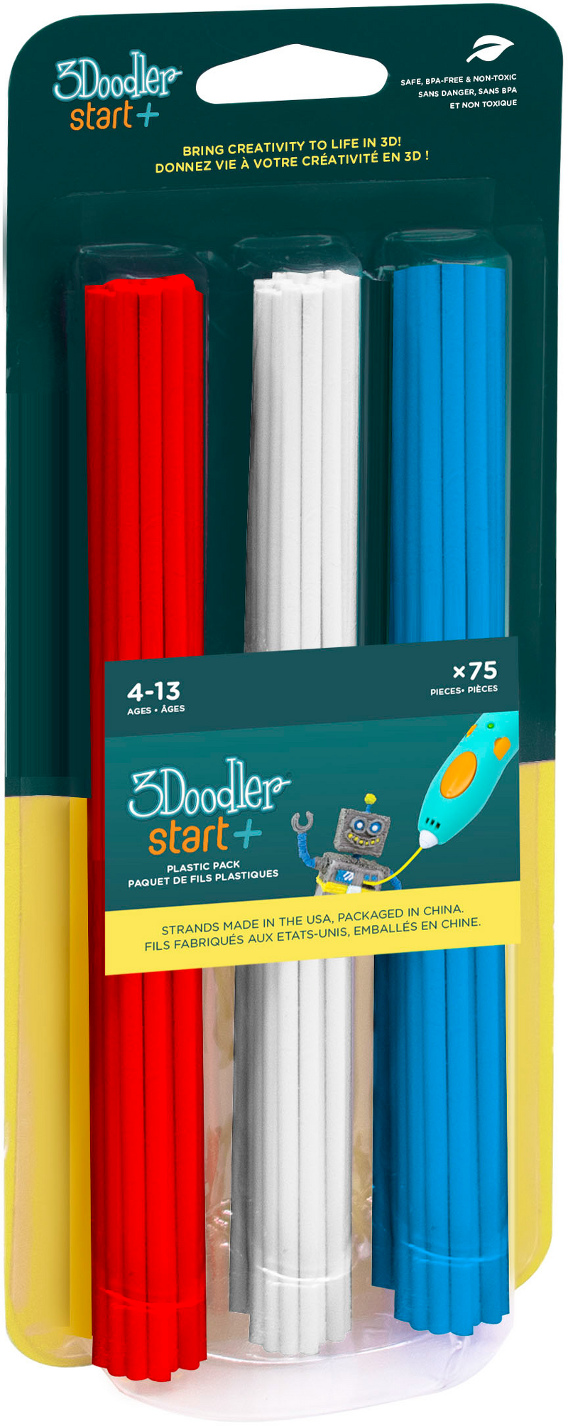 Product Image for 3Doodler START Mix1 75-Pack (Röd, Vit, Blå)