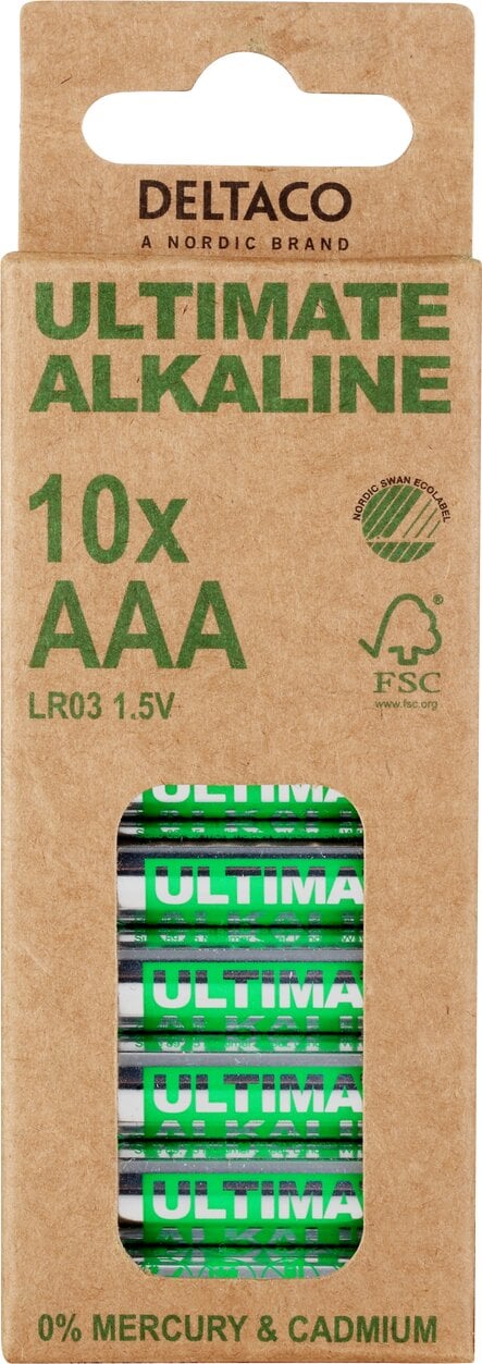 DELTACO Ultimate Alkaline batterier LR03/AAA – 10-pack