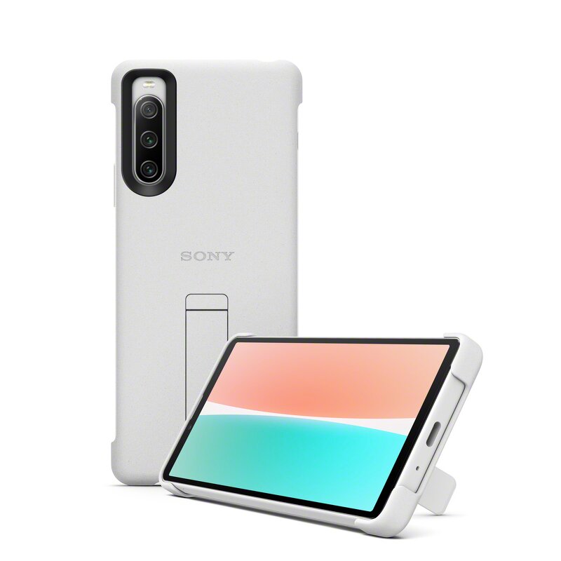 Sony Xperia 10 IV Style Cover med stand – Vit