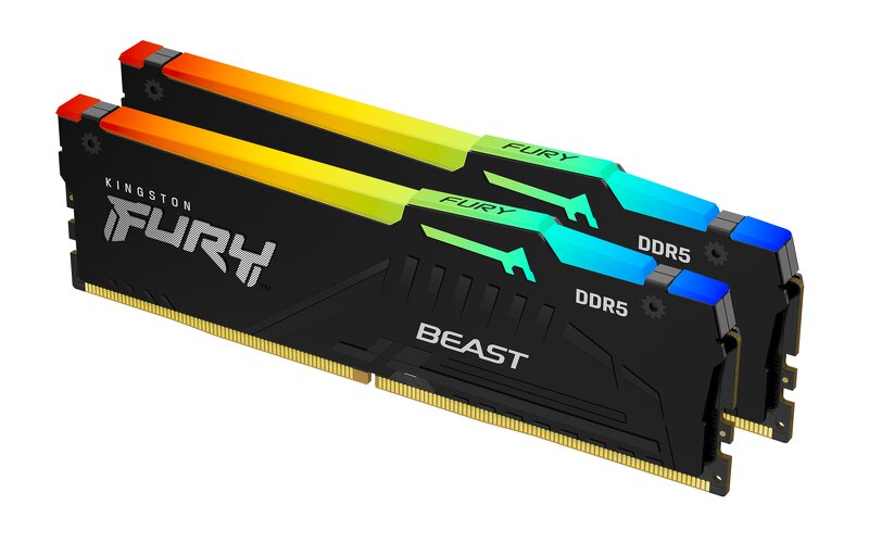 Kingston Fury Beast RGB 16GB (2x8GB) / 4800MHz / DDR5 / CL38 / KF548C38BBAK2-16