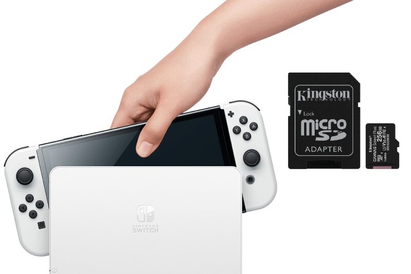 Nintendo Switch (OLED) + Kingston microSDXC Canvas Select Plus - 256GB / Class 10 / UHS-1 / Adapter