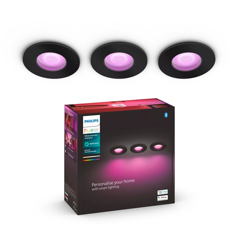 Philips Hue Xamento Hue Recessed 3x5.7W - Black