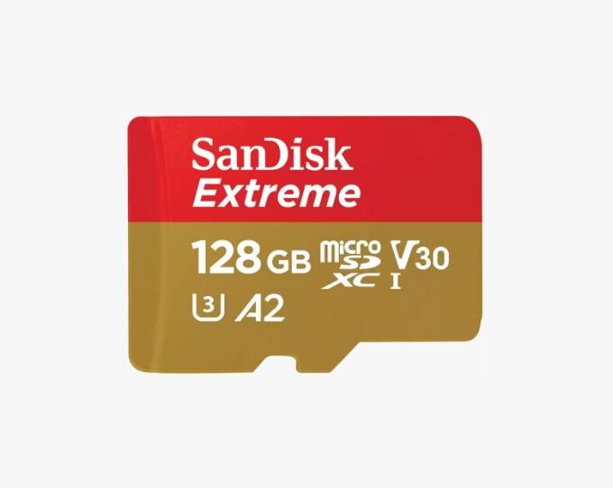 SanDisk Extreme microSDXC – 128GB + SD Adapter + 1 år RescuePRO Deluxe / 190MB/s / Class 1