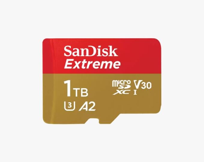 SanDisk Extreme microSDXC – 1TB + SD Adapter + 1 år RescuePRO Deluxe / 190MB/s / Class 10