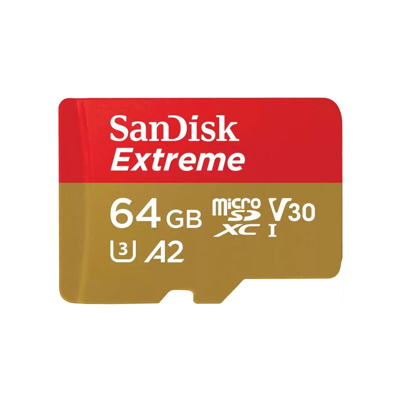 SanDisk Extreme microSDXC – 64GB för Action Cams och Drönare + SD Adapter + 1 år RescuePRO Deluxe /