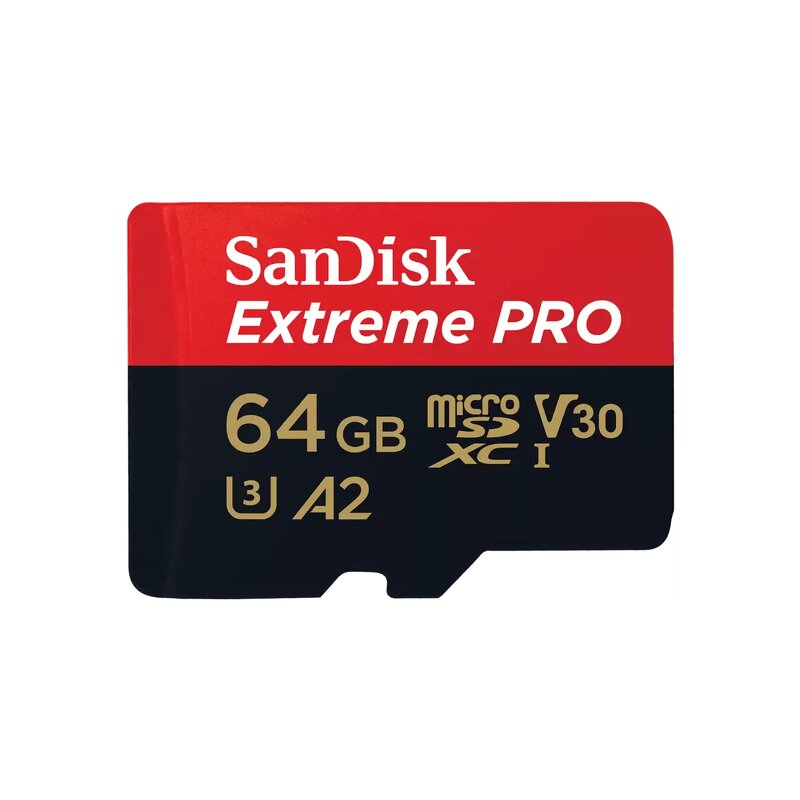 SanDisk Extreme PRO microSDXC – 64GB + SD Adapter + 2 års RescuePRO Deluxe / 200MB/s / Class 10 / V3