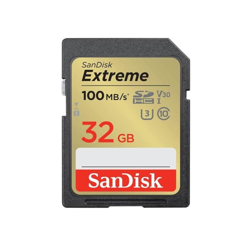 SanDisk Extreme – 32GB SDHC Memory Card + 1 år RescuePRO Deluxe / 100MB/s / UHS-I / Class 10 / U3 /