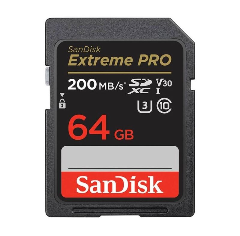 SanDisk Extreme PRO - 64GB SDXC Memory Card + 2 års RescuePRO Deluxe / 200MB/s / UHS-I / Class 10 /