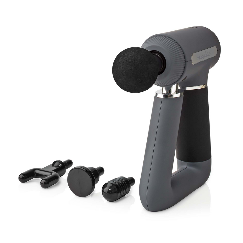 Product Image for Nedis Sportmassage Pistol | Batteridriven | Uppladdningsbara | 6 lägen | USB-kabel | Grå