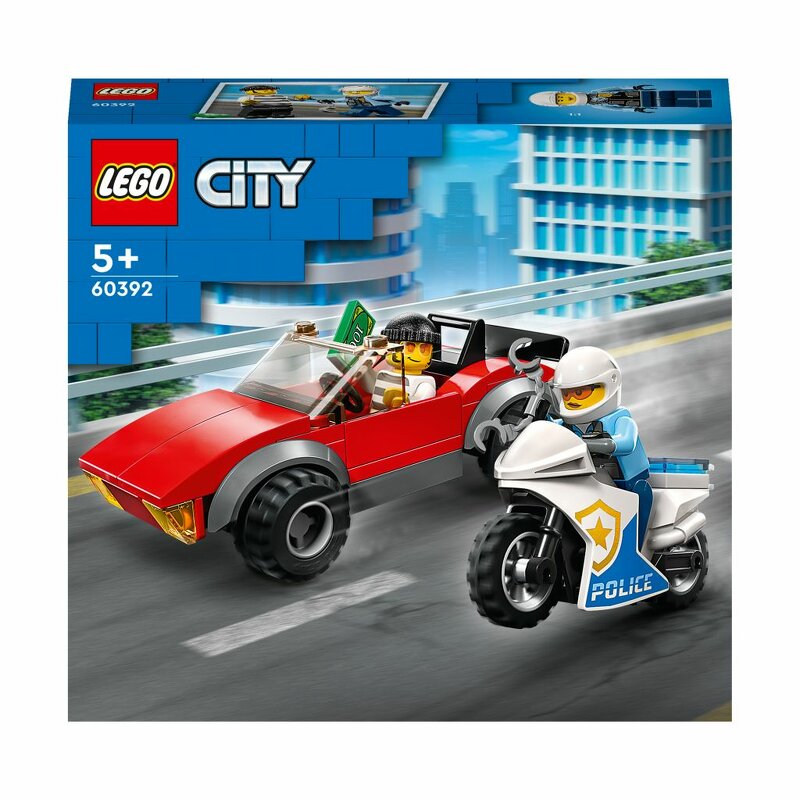 Läs mer om LEGO City Biljakt med polismotorcykel 60392
