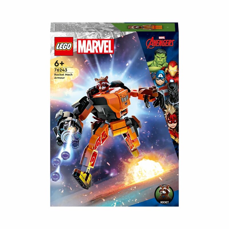 Läs mer om LEGO Super Heroes Rocket i robotrustning 76243