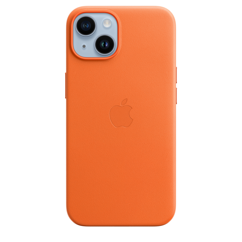 Product Image for Apple iPhone 14 Leather Case med MagSafe - Orange