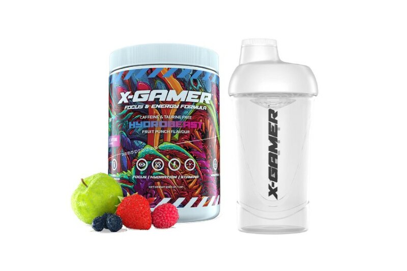 X-GAMER X-Tubz HydroBeast Hydration 600g + X-GAMER Shaker 5.0 600ml Transparent