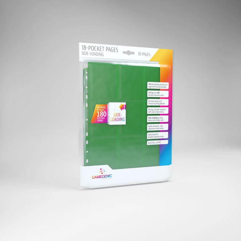Product Image for Gamegenic Sideload 9-Pocket Pages Green (10 Pages)