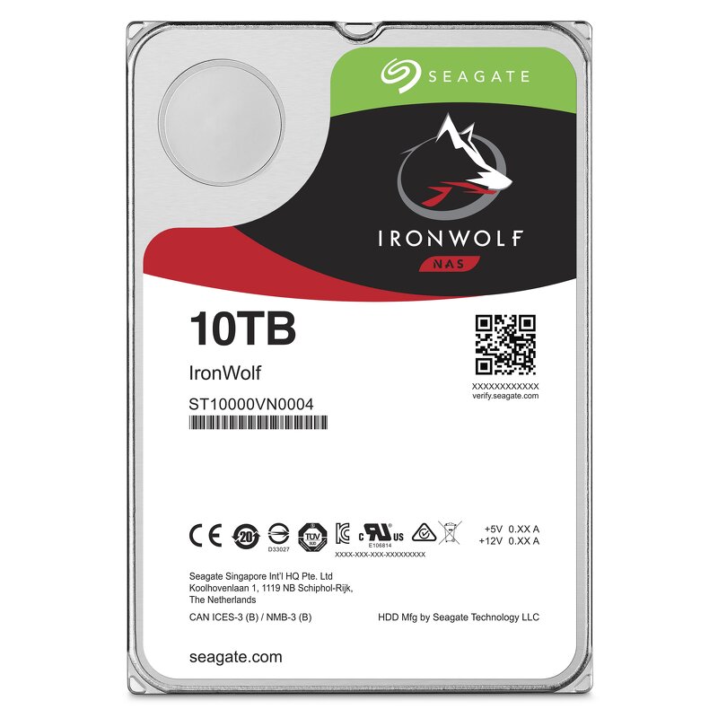 Seagate IronWolf 10TB / 256MB / 7200 RPM / ST10000VN000