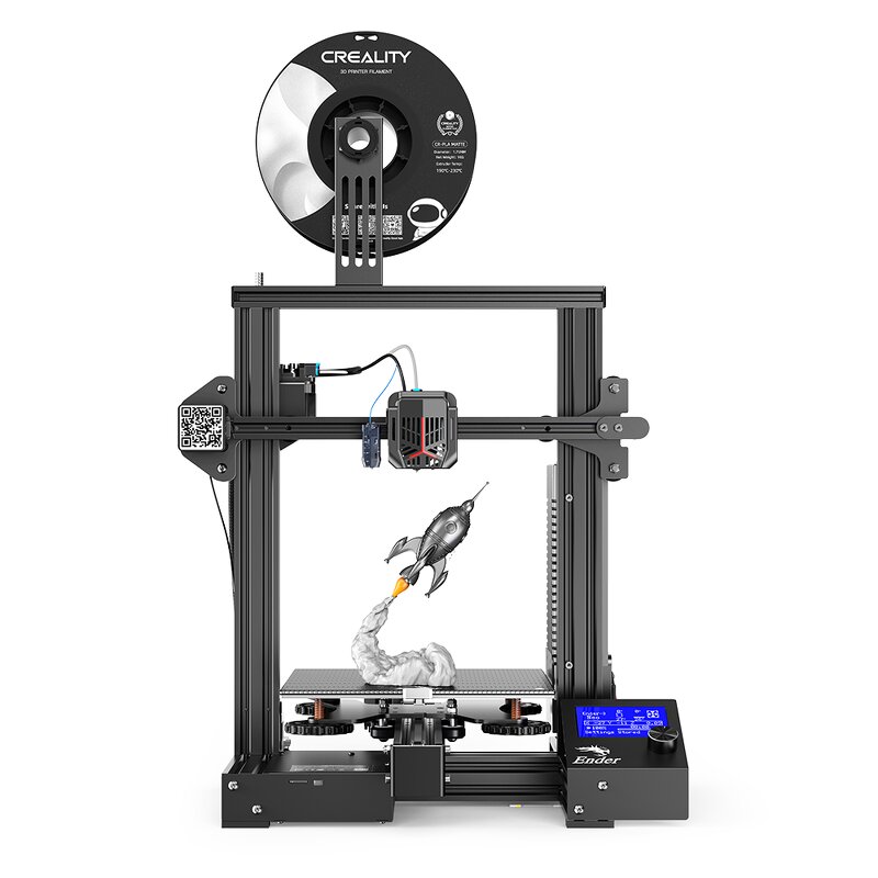 Creality 3D Ender-3 V2 uppgraderad gör-det-själv 3D-skrivarsats 220 x 220 x  250 mm utskriftsstorlek ultratyst moderkort, kiselglasplattform, integrerad  kompakt storlek, medelbra strömförsörjning : : Industriella  verktyg & produkter