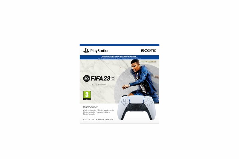 Playstation 5 – DualSense handkontroll – Vit + FIFA 23