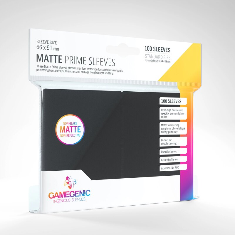 Läs mer om Gamegenic Matte Prime Sleeves Black (100 st)