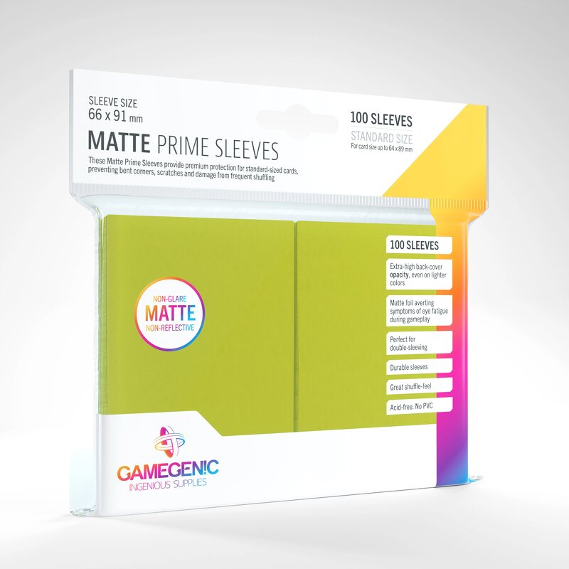 Läs mer om Gamegenic Matte Prime Sleeves Lime (100 st)
