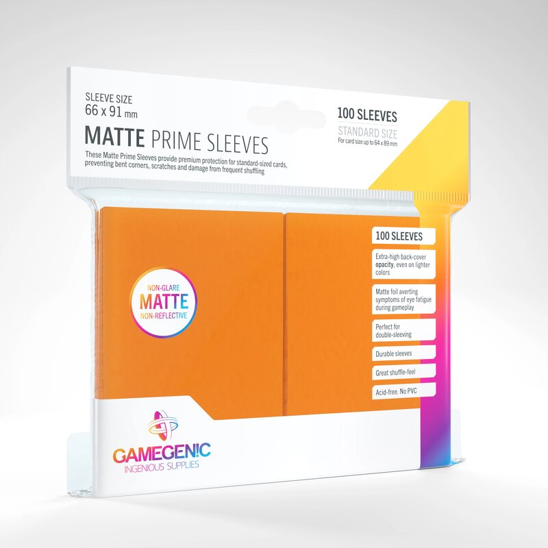 Läs mer om Gamegenic Matte Prime Sleeves Orange (100 st)
