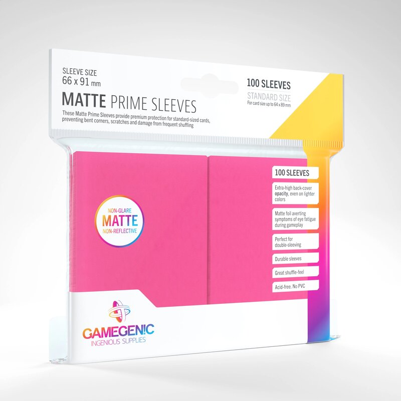 Läs mer om Gamegenic Matte Prime Sleeves Pink (100 st)