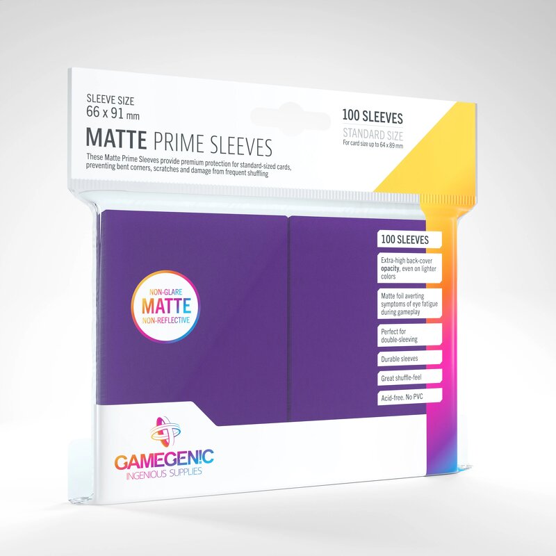 Läs mer om Gamegenic Matte Prime Sleeves Purple (100 st)