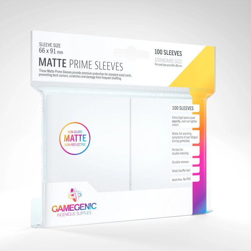 Läs mer om Gamegenic Matte Prime Sleeves White (100 st)
