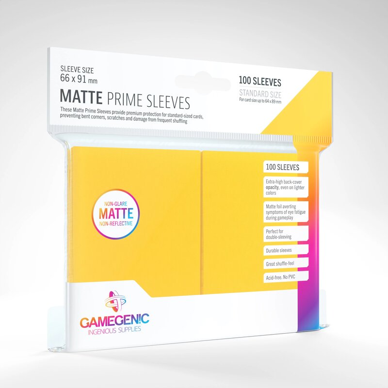 Läs mer om Gamegenic Matte Prime Sleeves Yellow (100 st)