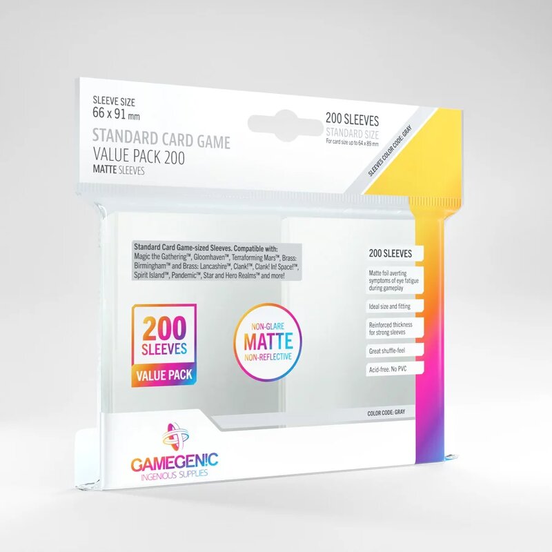 Läs mer om Gamegenic Matte Standard Card Game Value Pack (200 st)
