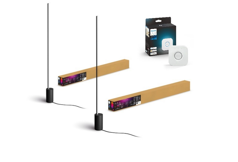 Product Image for Philips Hue White and Color Ambience Gradient Signe golvlampa / Svart - 2-pack + Brygga