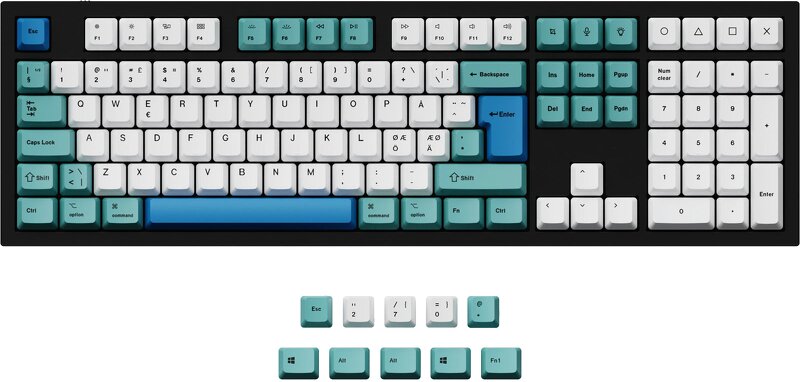 Keychron Q3/Q4/Q6/K8 PBT Iceberg Keycap set ISO Nordic