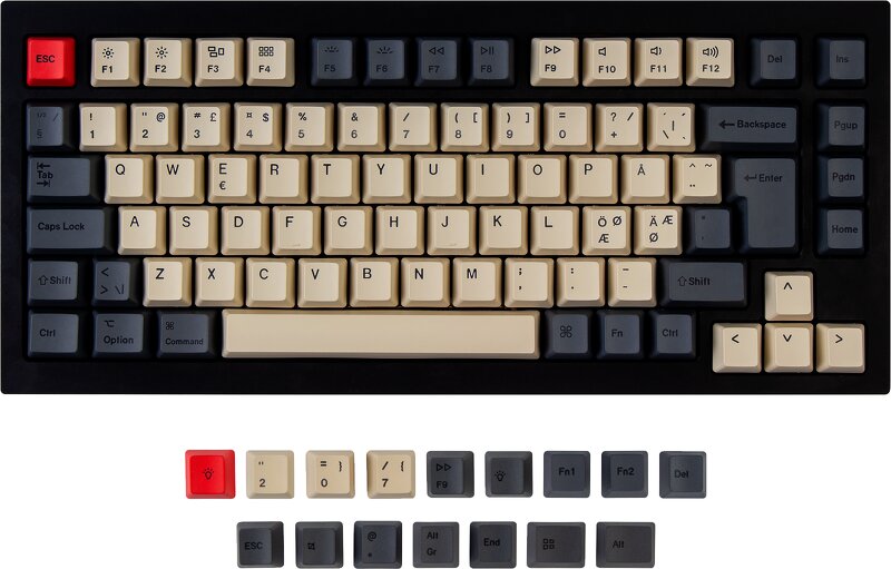 Keychron Q1/Q2/K2 PBT Carbon Vibe Keycap set ISO Nordic