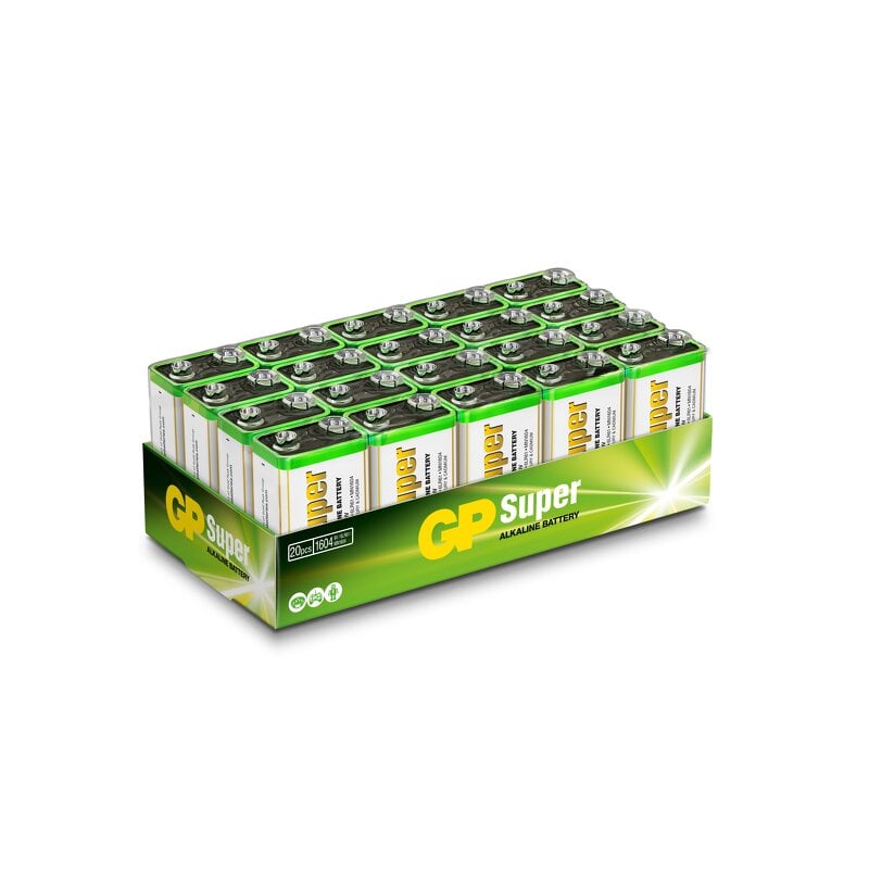 GP Super Alkaline 9V-batteri, 6LF22, 20-pack