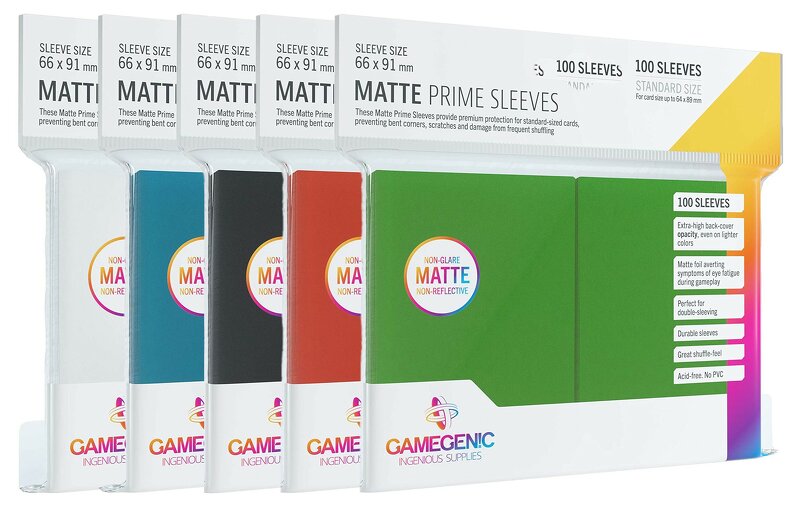 Läs mer om Gamegenic Matte Prime Sleeves WUBRG-colors (5x100 st)