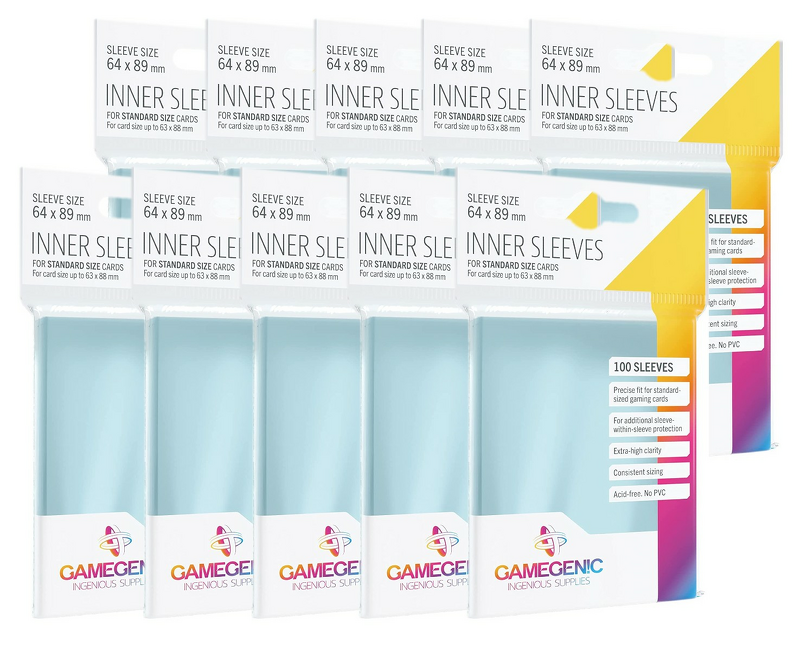 Product Image for Gamegenic Standard Inner Sleeves 64x89 mm Bigpack (10x100 st)