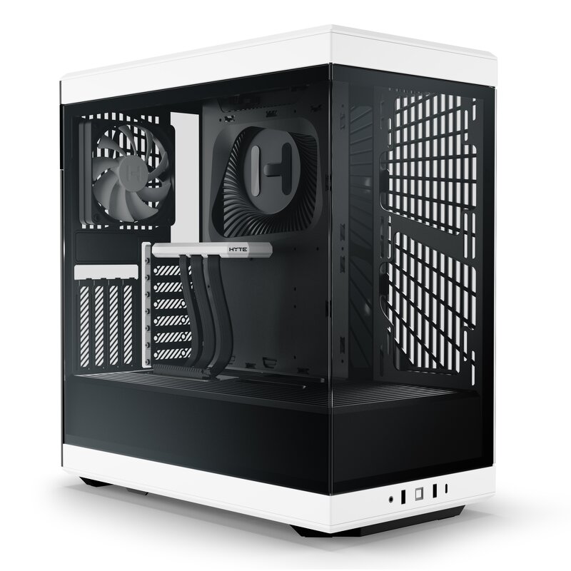 HYTE Y40 Miditower - Black/White / Panoramic Glass Veil / included PCIe 4.0 riser cable / 2 included