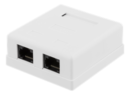 Product Image for Deltaco vägguttag RJ45 Cat6, utanpåliggande, 2-port