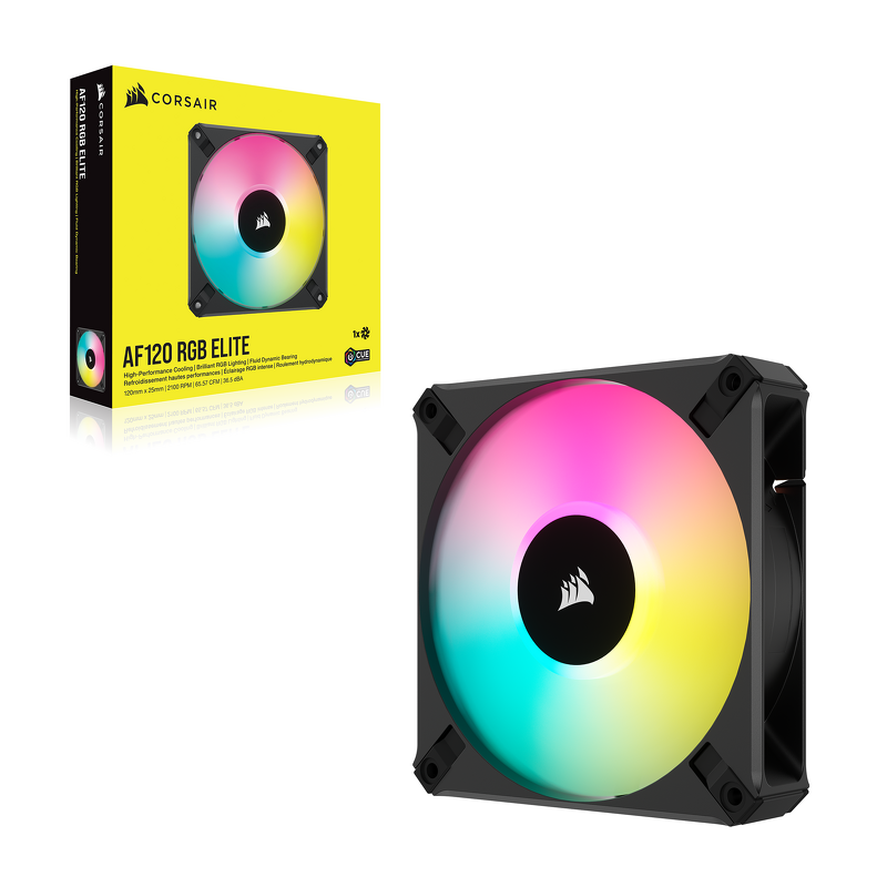 Product Image for Corsair AF120 RGB Elite / iCUE-RGB / PWM / 120mm - Svart