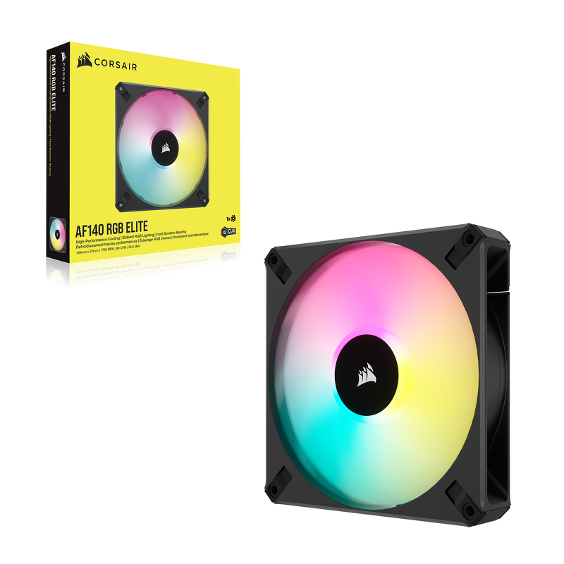 Product Image for Corsair AF140 RGB Elite / iCUE-RGB / PWM / 140mm - Svart