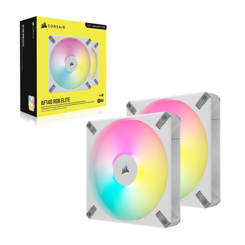 Product Image for Corsair AF140 RGB Elite / iCUE-RGB / PWM / 140mm / 2-pack - Vit