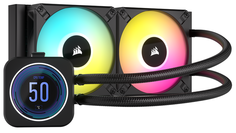Product Image for Corsair iCUE H100i Elite LCD XT / Liquid CPU Cooler / 240mm radiator